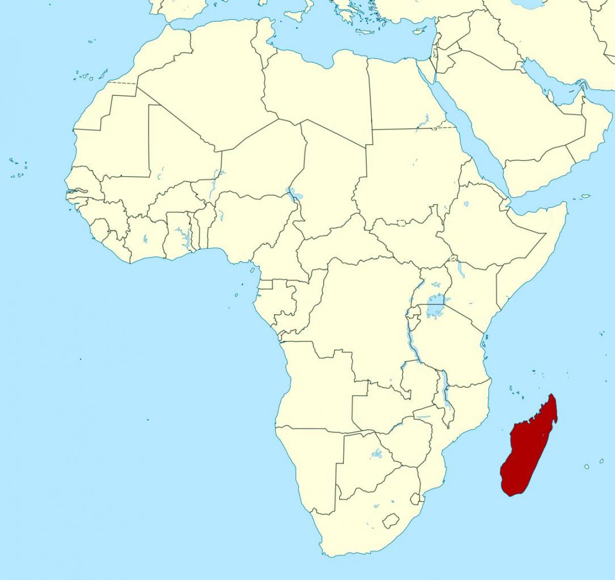 Madagaskar na karti Afrike