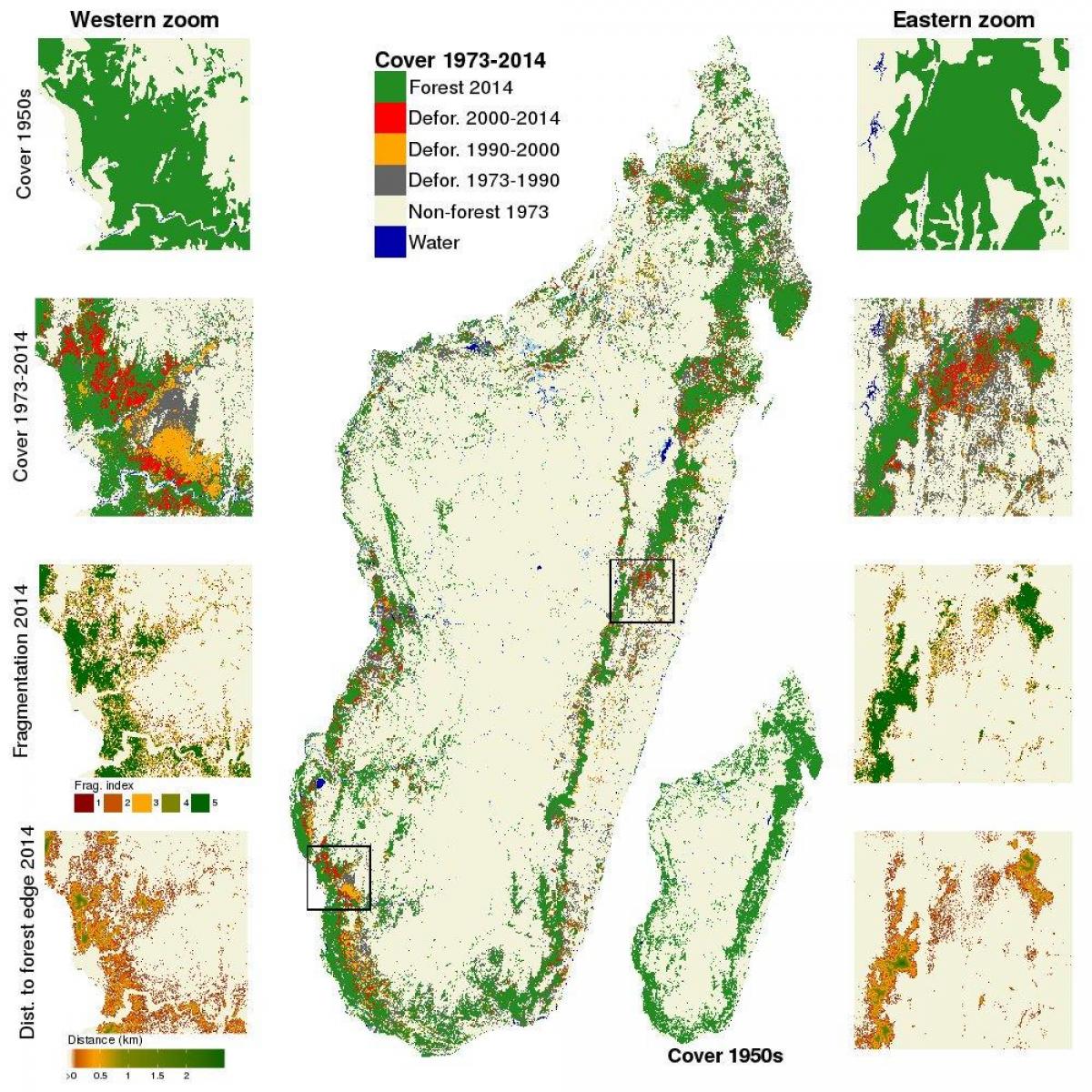 karta Madagaskara krčenje šuma