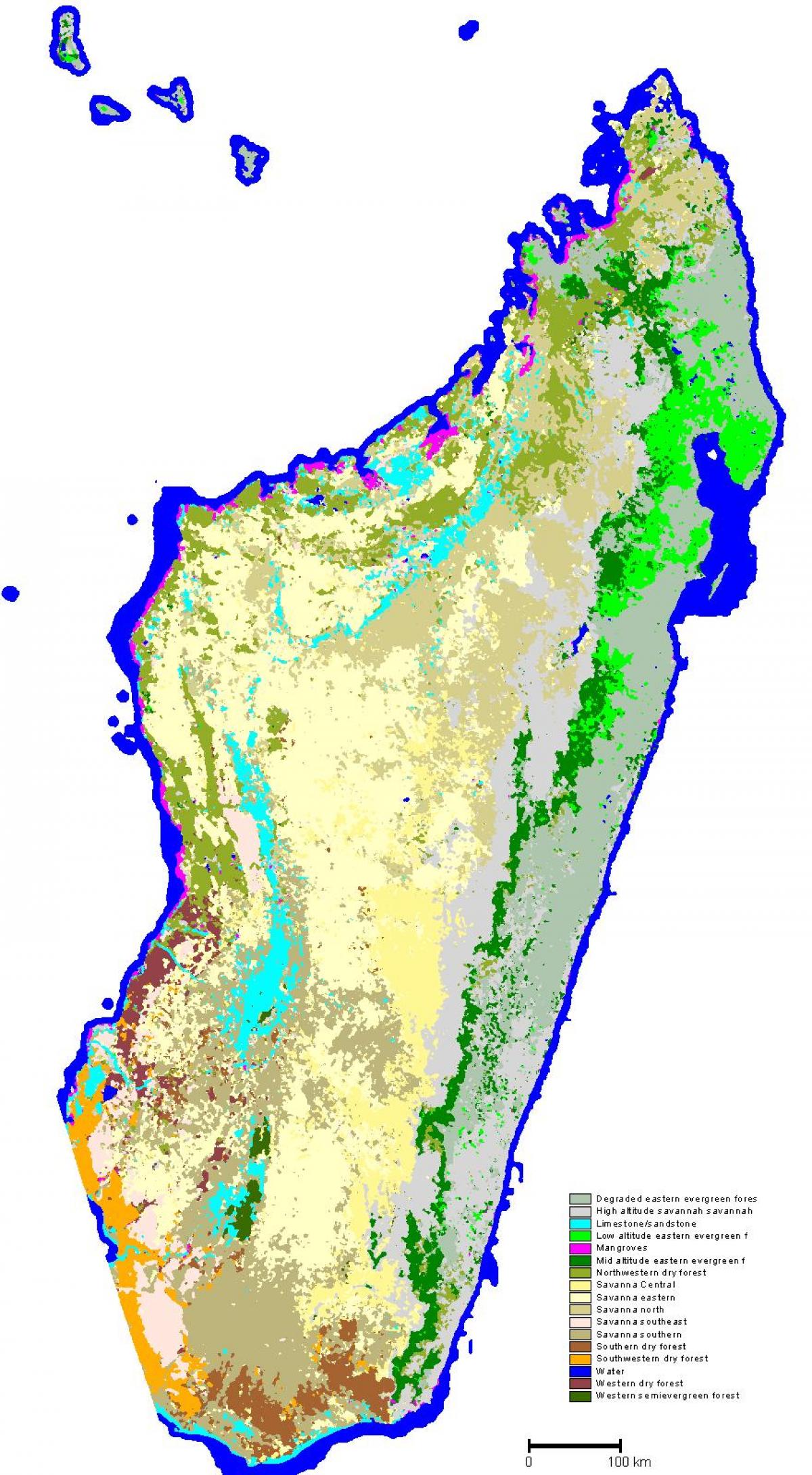 karta vegetacije Madagaskar