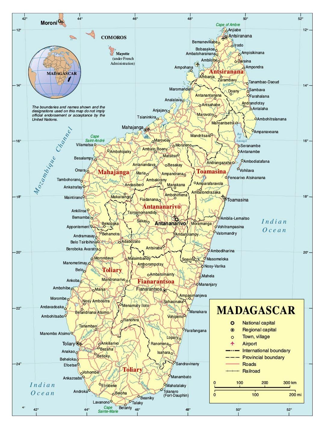 detaljna karta Madagaskar