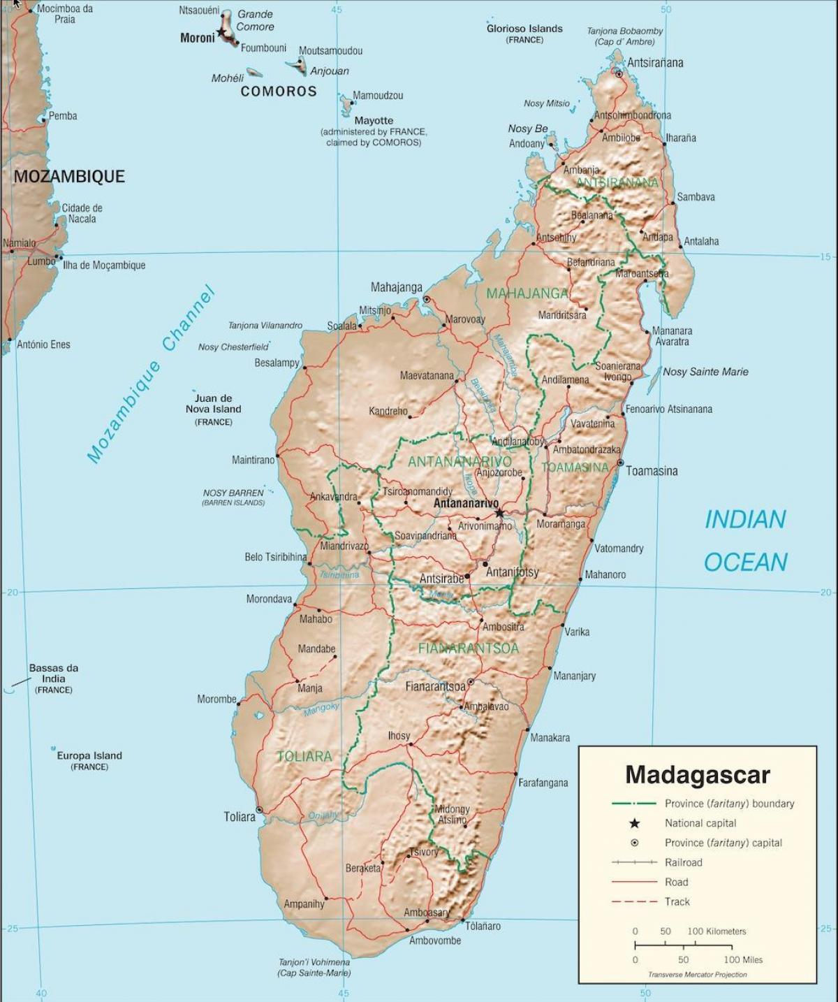 Madagaskar karta zemlje