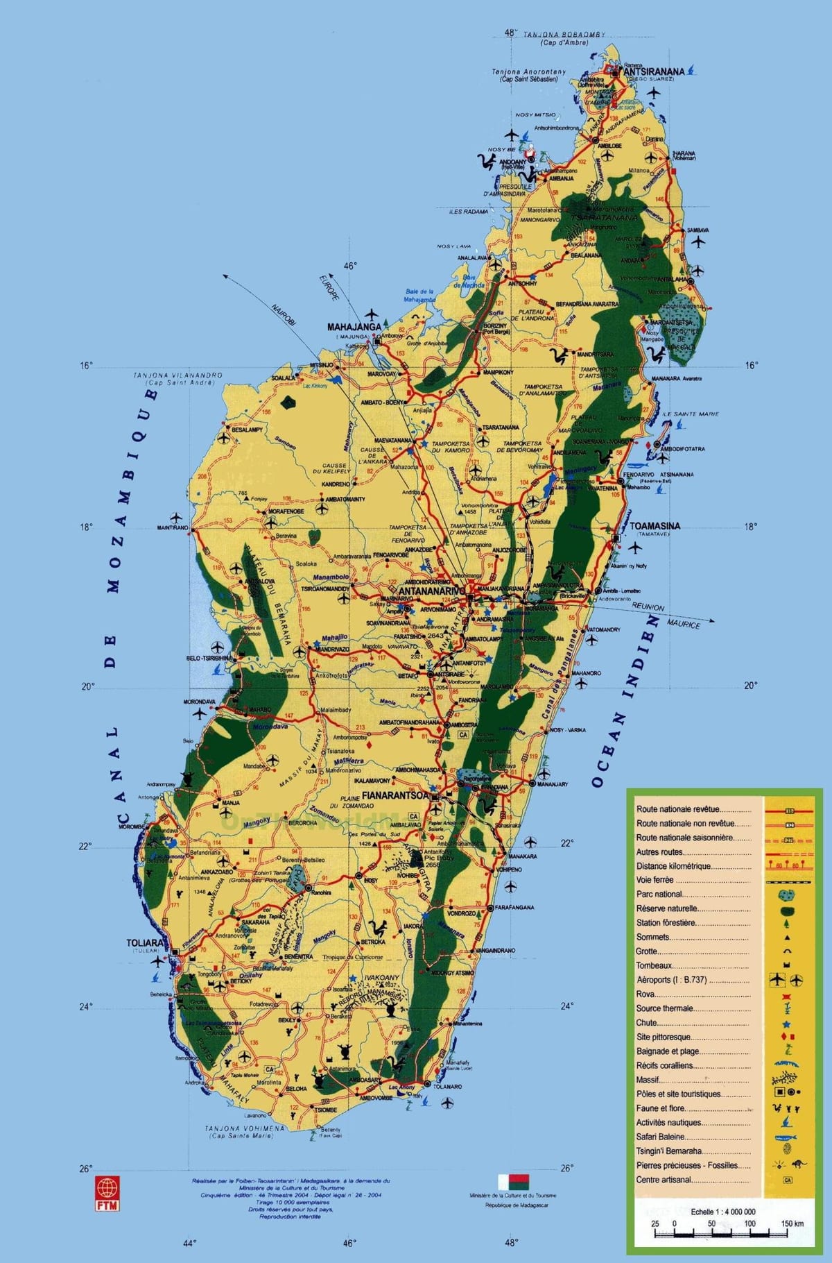 Madagaskar znamenitosti kartica
