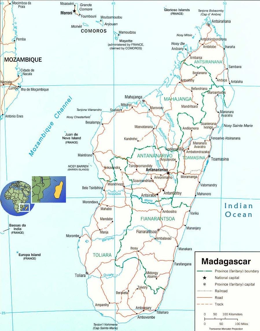 karta rijeke Madagaskar 