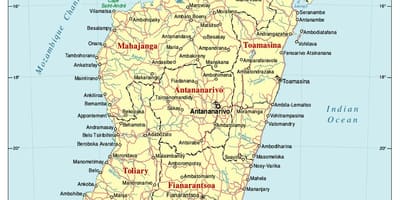 Karta Madagaskara cesti