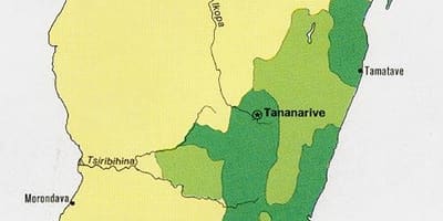 Madagaskar kartu gustoće stanovništva 