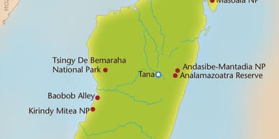 Karta Madagaskara planine