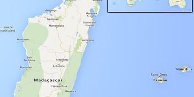 Karta otoka u blizini Madagaskara