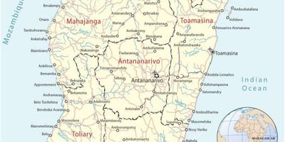 Karta Madagaskara zračne luke